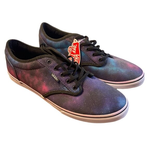 Vans NEW Atwood Low Profile Multicolor Cosmic Galaxy Print Lace Up Shoes Sz 9.5 - Picture 1 of 7